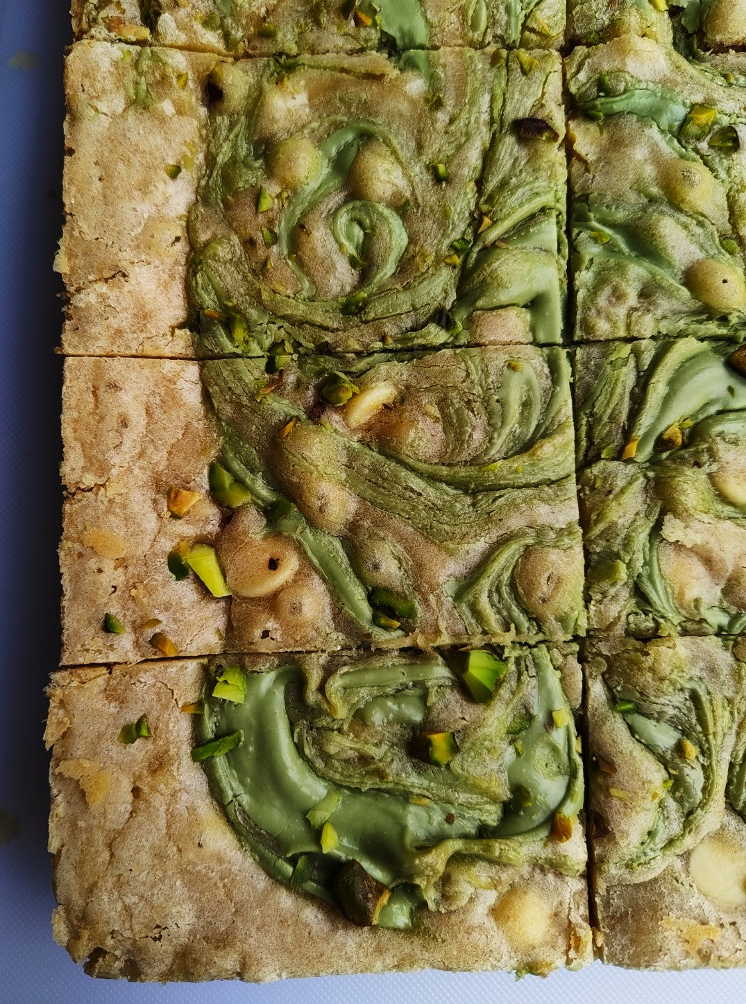 Perfect Pistachio Blondies