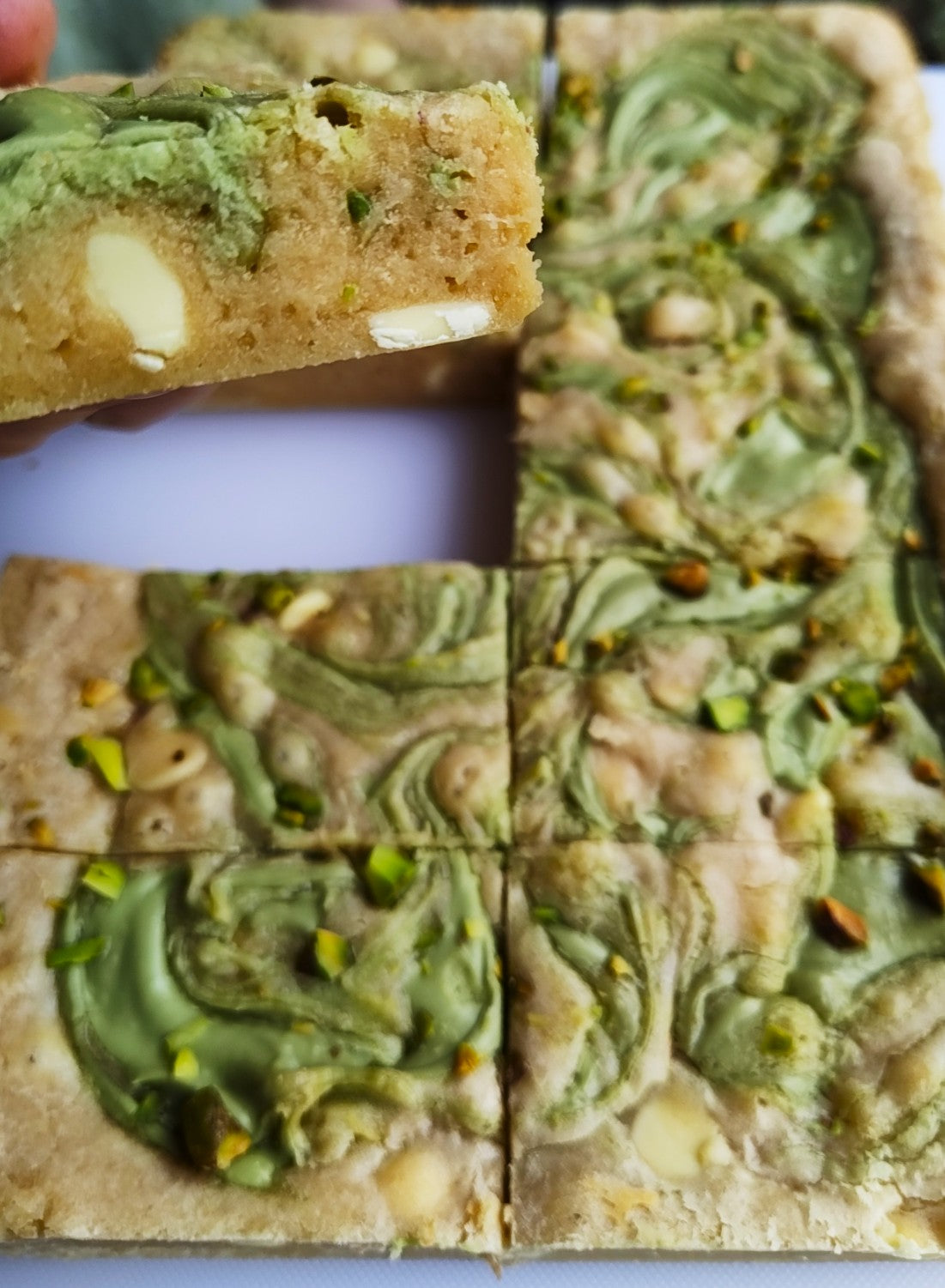 Perfect Pistachio Blondies